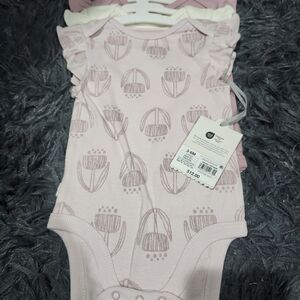 3 Pc Cloud Island Light Pink Floral Bodysuit